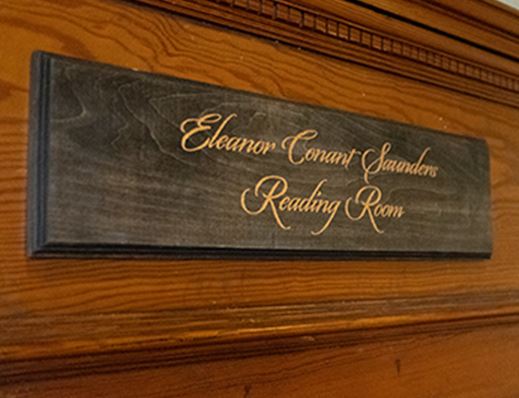Eleanor Conant Saunders Reading Room Sign