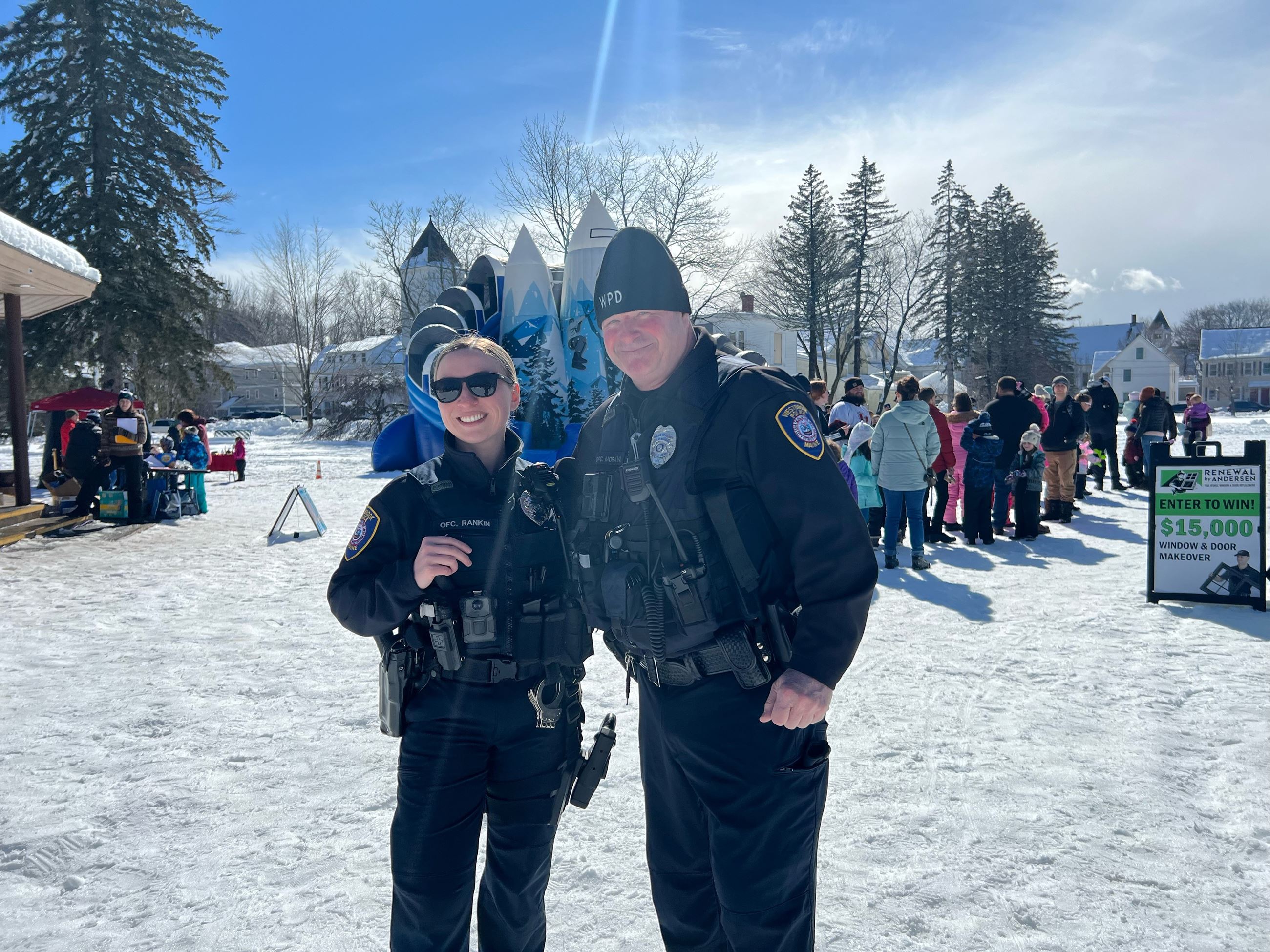 Officers at a community event