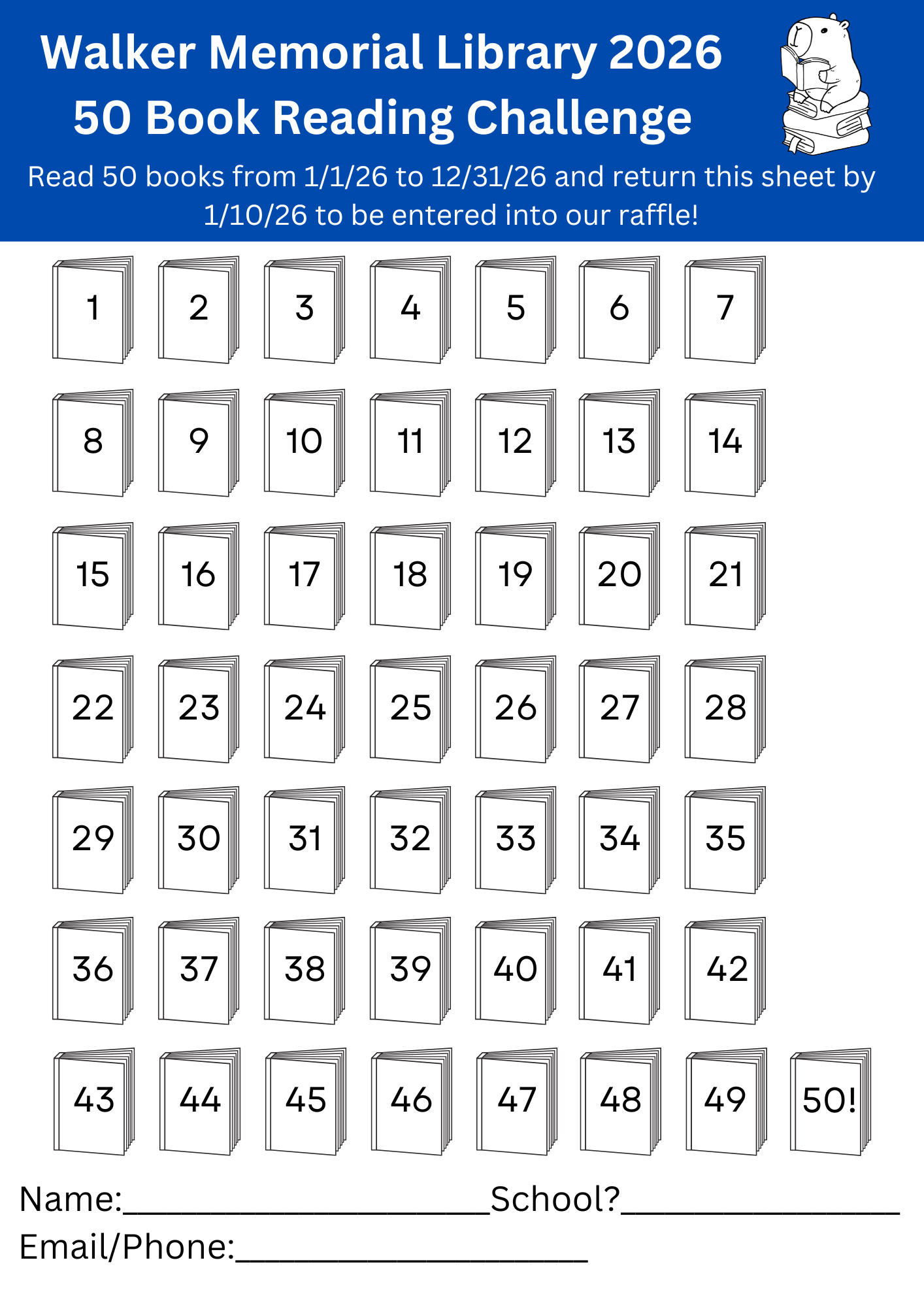 WML 50 - 100 Book  Reading Challenge 2026 page 1