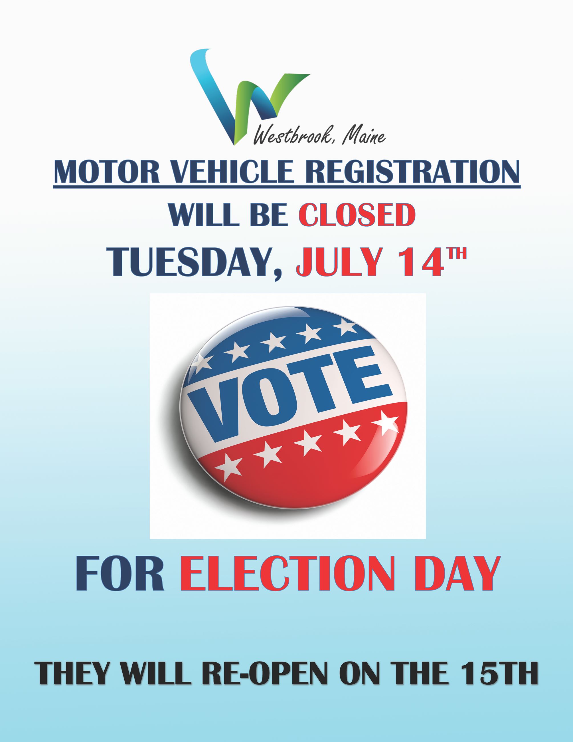 MVR Closed for Election